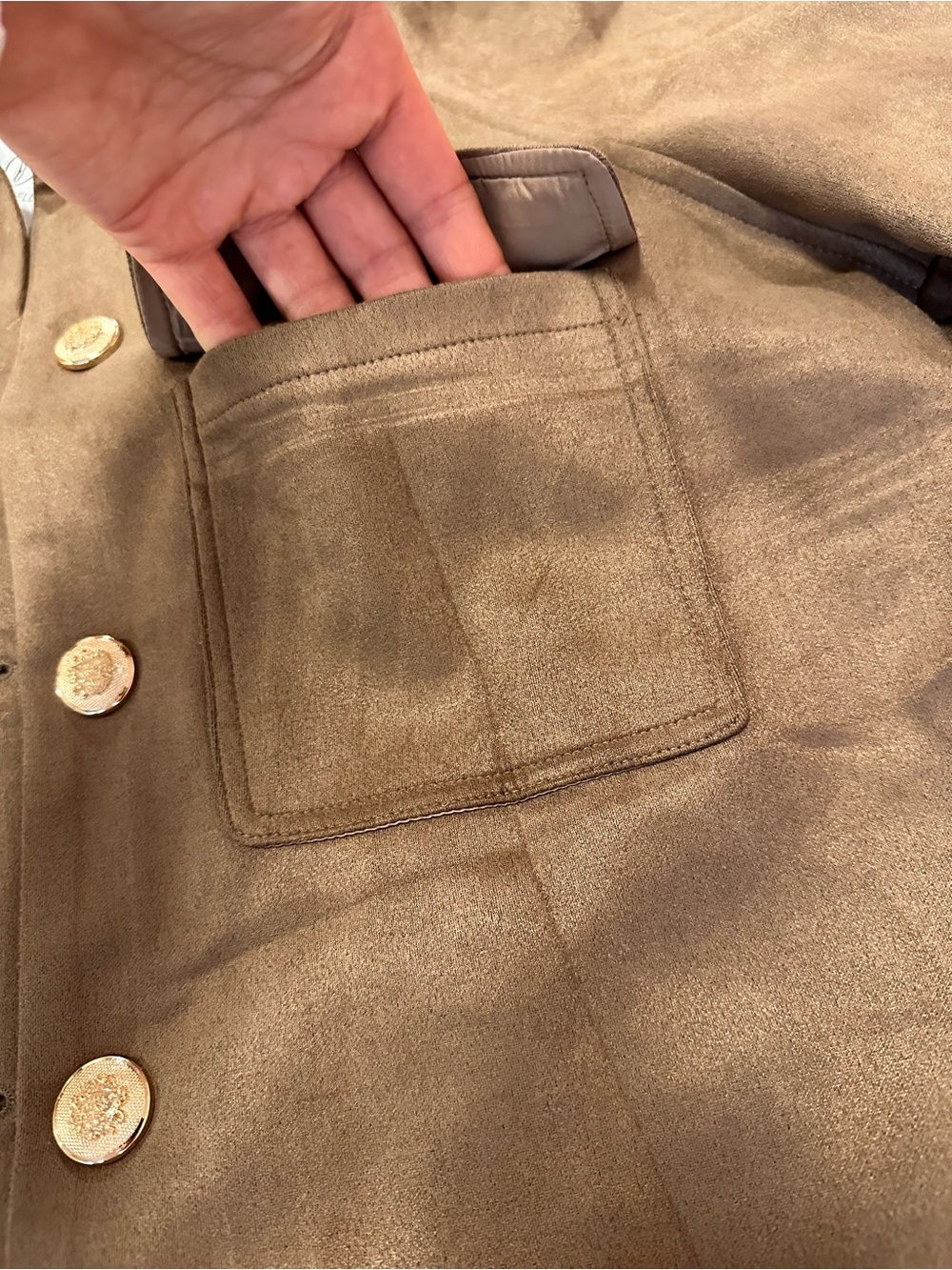NWT 🤎 Buttoned Faux Suede Jacket - Picture 8 of 14